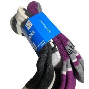 Columbia Ski Socks Womens Over The Calf 2 PAIRS Wool Blend Small Moisture Wickin
